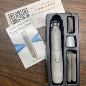 NEW Primens Clawmaster Professional Pet Nail Grinder Rechargeable w LED Light